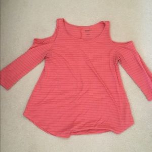 Peach and White Striped Tee